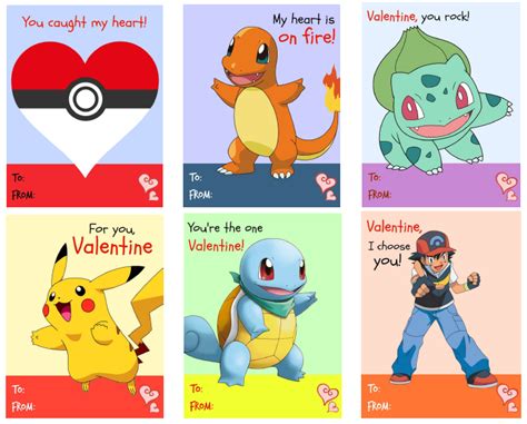 Pokemon Valentines Printable